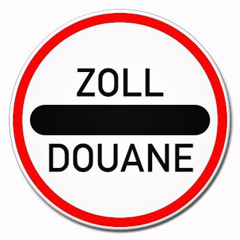 Zeichen vor der Zollkontrolle / Douane